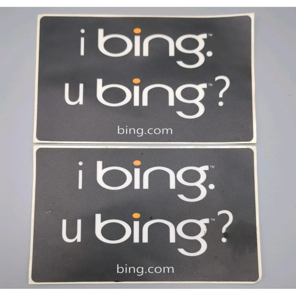 Microsoft Advertising Promo SWAG Search Engine Bing Sticker‎ Rare Pair